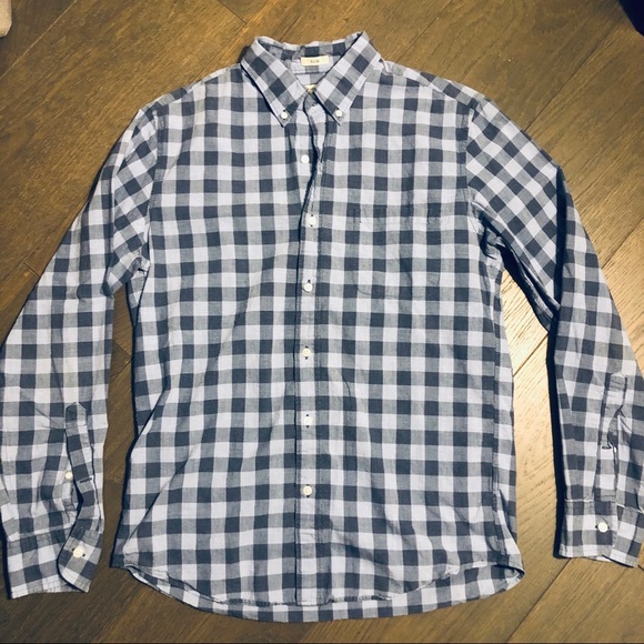 Men’s J.Crew blue checkered button up slim fit Med - Picture 5 of 5